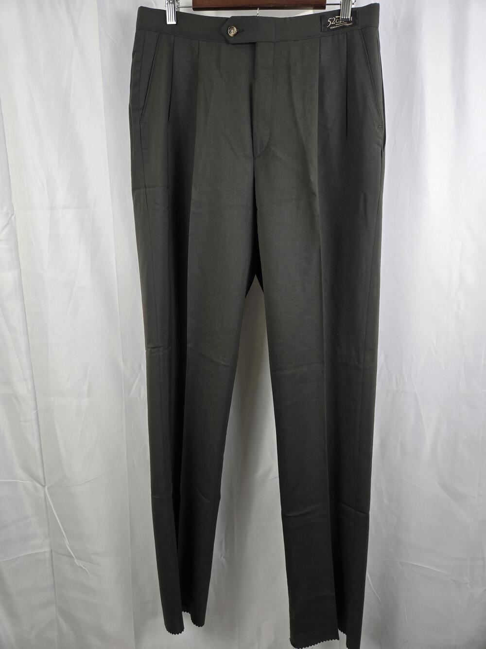 Sansabelt Pants Mens 35x37 Gray 52 Cloth Pleated Dress Slacks Unhemmed Comfort
